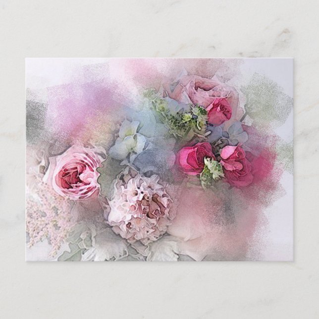 Invitation Carte Postale Elégante aquarelle personnalisée Art Rose moderne (Devant)
