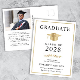 Invitation Carte Postale Élégante fête de graduation du Collège photo
