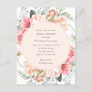 Invitation Carte Postale Elégante floraison fleurie, chic jardin fleurs ten
