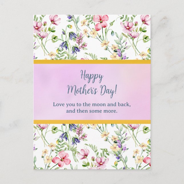 Invitation Carte Postale Elégante florale d'aquarelle pour la Joyeuse Fête  (Devant)