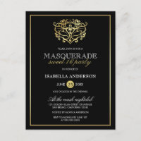 Elégante Gold & Black Masquerade Sweet 16 Party