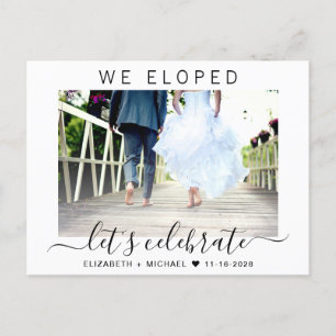 Invitation Carte Postale Elopement Photo Wedding Reception