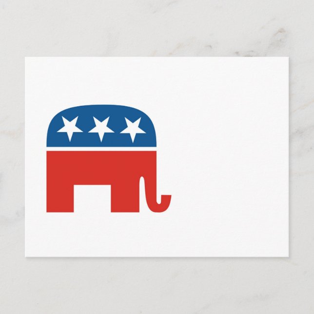 Invitation Carte Postale elphant du parti républicain américain (Devant)