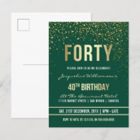 Émeraude | Gold Confetti 40e fête d'anniversaire