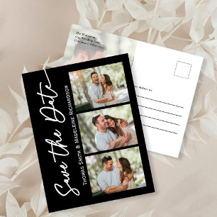 Invitation Carte Postale Enregistrer la date Mariage Photo Collage Modern S