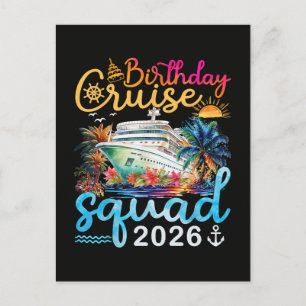 Invitation Carte Postale Équipe de croisière d'anniversaire 2026