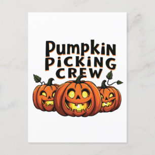 Invitation Carte Postale Équipe de ramassage de citrouilles Halloween effra