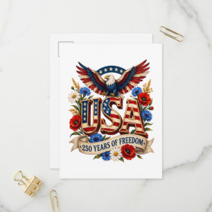 Invitation Carte Postale États-Unis 250 ans de liberté