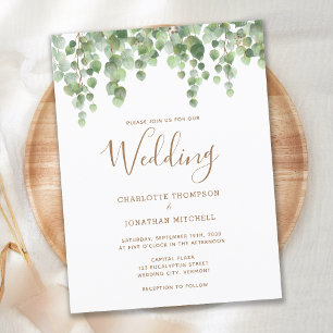 Invitation Carte Postale Eucalyptus Botanical Greenery Foliage Mariage