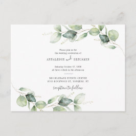 Invitation Carte Postale Eucalyptus Verdure Feuillage Mariage campagnard ru