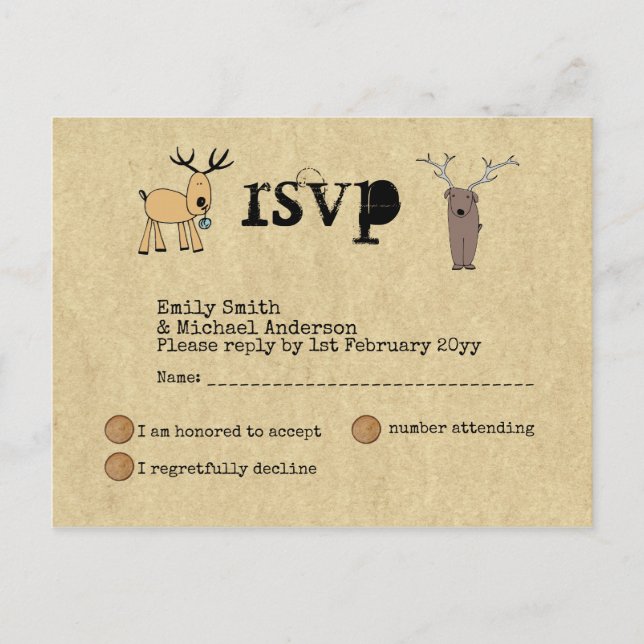 Invitation Carte Postale Événement Noël rustique original RSVP Doodle Art (Devant)