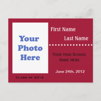 Invitation Carte Postale Faire-part/invitation de fin d'études secondaires