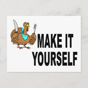 Invitation Carte Postale Faites-Le Vous-Même Thanksgiving Postcard Invitati
