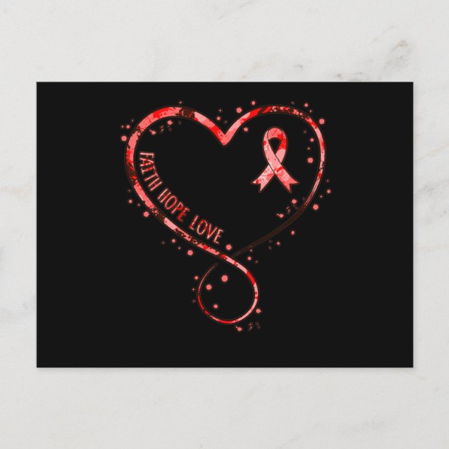 Invitation Carte Postale Faith Hope Love Heart Disease Awareness Survivor G (Devant)