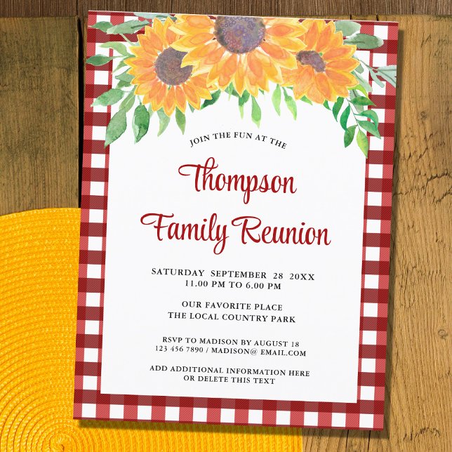 Invitation Carte Postale Famille Réunion Rustique Floral (Créateur téléchargé)