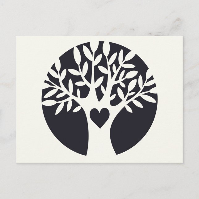 Invitation Carte Postale Family Tree Love Coeur Réunion (Devant)