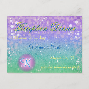 Invitation Carte Postale Faux Purple Parties scintillant Lanterne Confetti 
