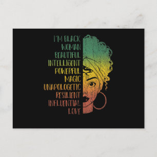 Invitation Carte Postale Femme Africaine Gift Melanin Pride Histo Noir