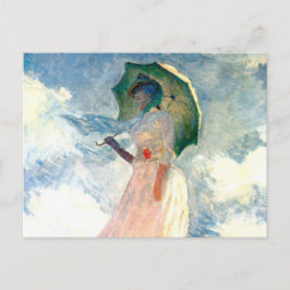 Invitation Carte Postale Femme de Monet avec un parasol face à gauche
