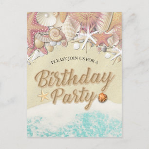 Invitation Carte Postale Fête Anniversaire Économisez La Date Été Plage Éte