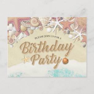 Invitation Carte Postale Fête Anniversaire Économisez La Date Été Plage Éte