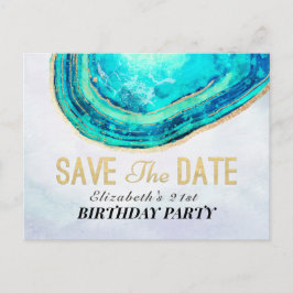 Invitation Carte Postale Fête Anniversaire Enregistrer la date Turquoise Go