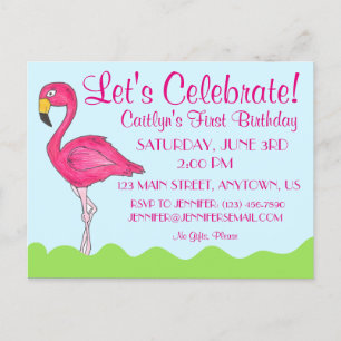 Invitation Carte Postale Fête d'anniversaire de l'oiseau de l'île tropicale