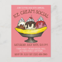 Fête de dessert de glace sociale Bananier divisé e
