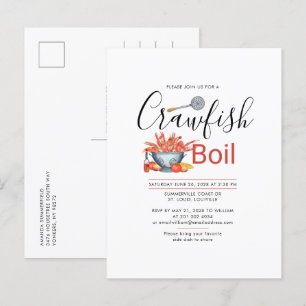 Invitation Carte Postale Fête de famille écrevisses bouillies Fête de fruit