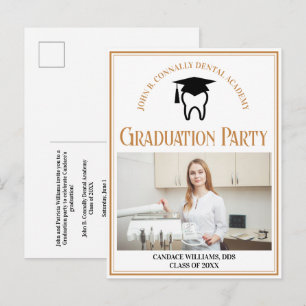 Invitation Carte Postale Fête de fin d'études personnalisée de l'école dent