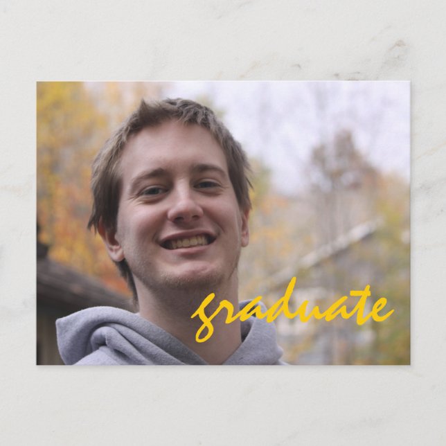 Invitation Carte Postale Fête de fin d'études secondaires Yellow Grad Photo (Devant)