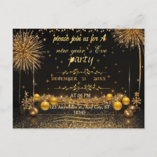 Invitation Carte Postale Fête de la Saint-Sylvestre