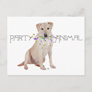 Invitation Carte Postale Fête de Labrador Retriever Jaune