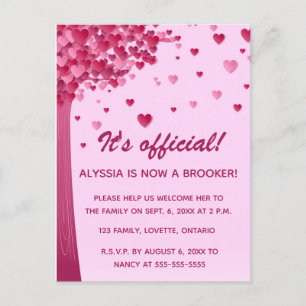 Invitation Carte Postale Fête de l'adoption d'un arbre cardiaque modifiable