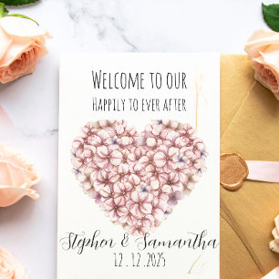 Invitation Carte Postale Fête de Mariage Pour Toujours Fleurs 3D mariage 