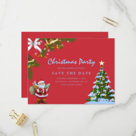 Invitation Carte Postale Fête de Noël Joyeux Noël, Réservez la date
