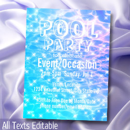 Invitation Carte Postale Fête de Piscine Anniversaire Fête de Piscine Fête