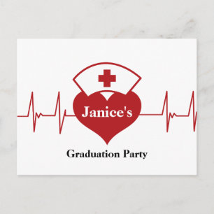 Invitation Carte Postale fête de remise de diplômes d'infirmière