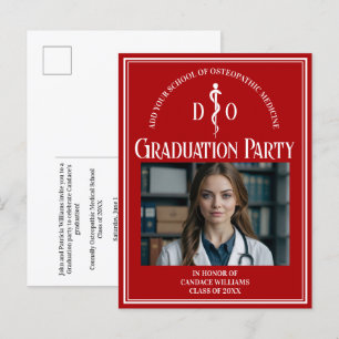 Invitation Carte Postale Fête de remise des diplômes de l'école de médecine