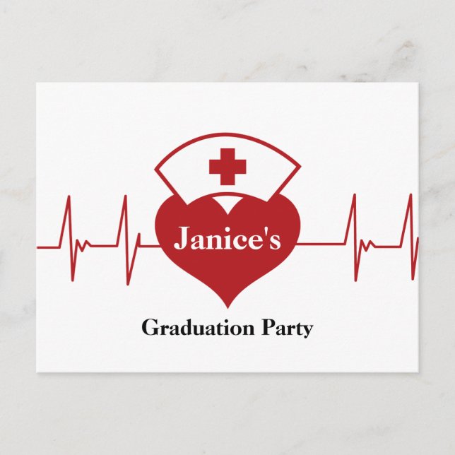 Invitation Carte Postale Fête de remise des diplômes d'infirmière (Devant)
