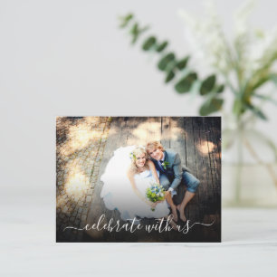 Invitation Carte Postale Fête d'élopement de mariage Célébrez avec nous