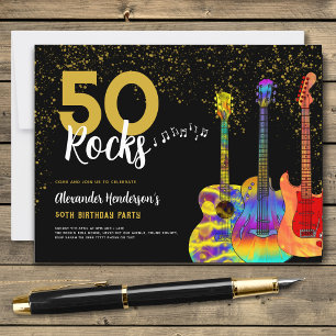 Invitation Carte Postale Fête des 50 ans de la guitare