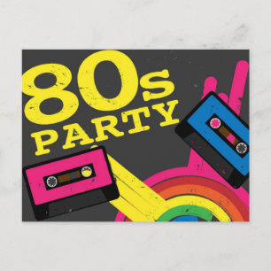 Invitation Carte Postale fête des années 80