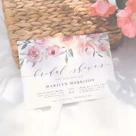 Invitation Carte Postale Fête des mariées d'aquarelle florale d'été