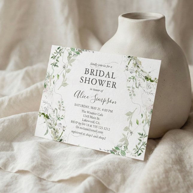 Invitation Carte Postale Fête des mariées de verdure à l'échelle budgétaire (Créateur téléchargé)