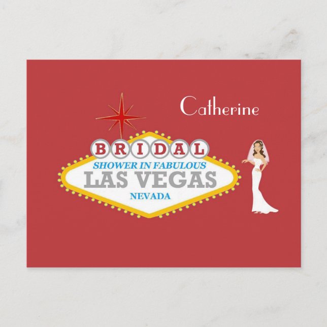 Invitation Carte Postale FÊTE DES MARIÉES EN FABULEUX LAS VEGAS Catherine P (Devant)