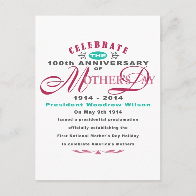 Invitation Carte Postale Fête des mères 2014 - 100 ans (Devant)