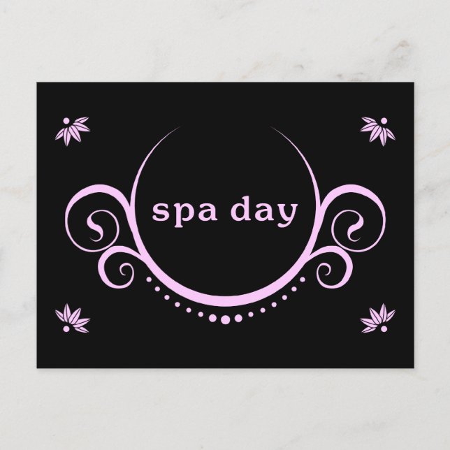 Invitation Carte Postale fête du jour spa (Devant)