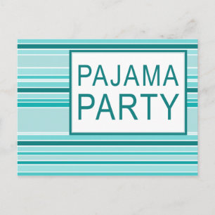 Invitation Carte Postale fête du pyjama rayé