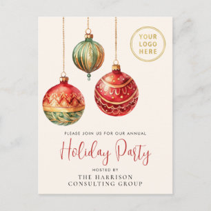 Invitation Carte Postale Fête élégante de Noël d'entreprise